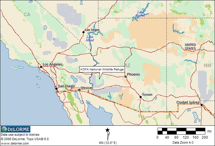 KOFA NWR Location Map