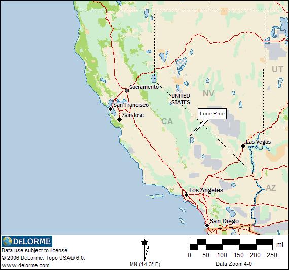 Lone Pine Location Map