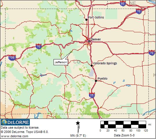 Jefferson Colorado Location Map
