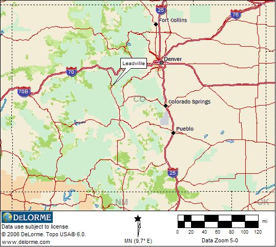 Leadville Colorado Location Map